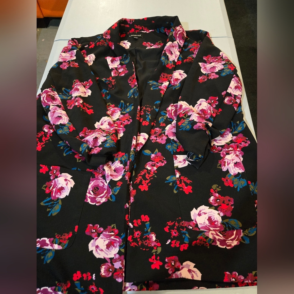 Floral Black Blazer (5c44)